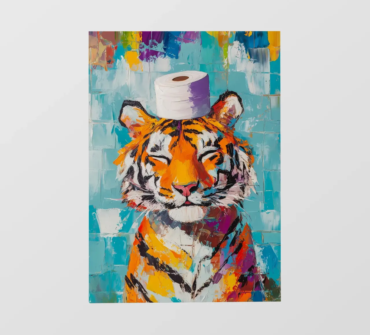 Tiger with Toilet Paper Hat photo wallpaper by Adrian Patel