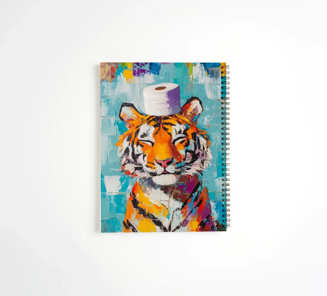 Tigre avec chapeau en papier hygiénique carnet à spirale de Adrian Patel