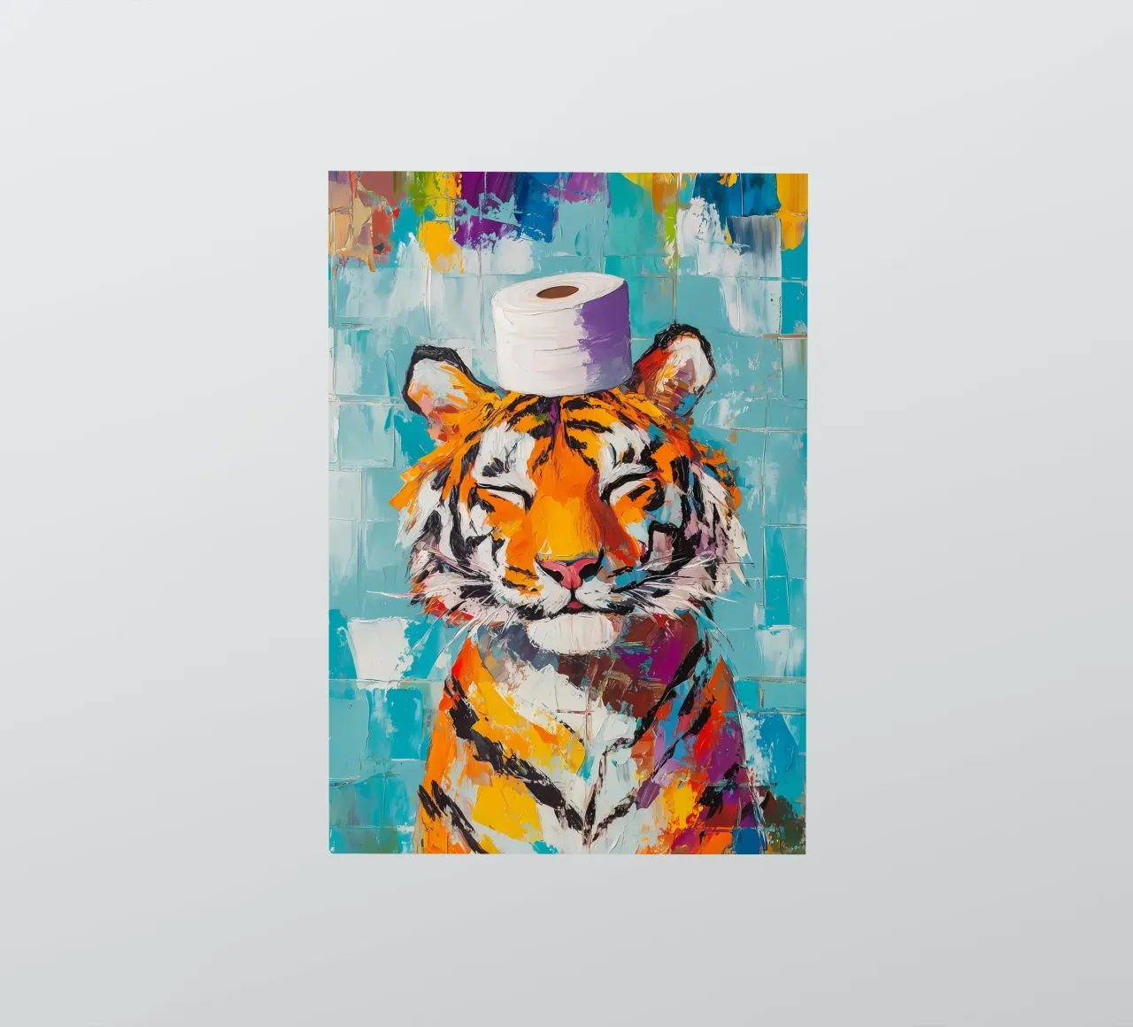 Tiger with Toilet Paper Hat sticker by Adrian Patel