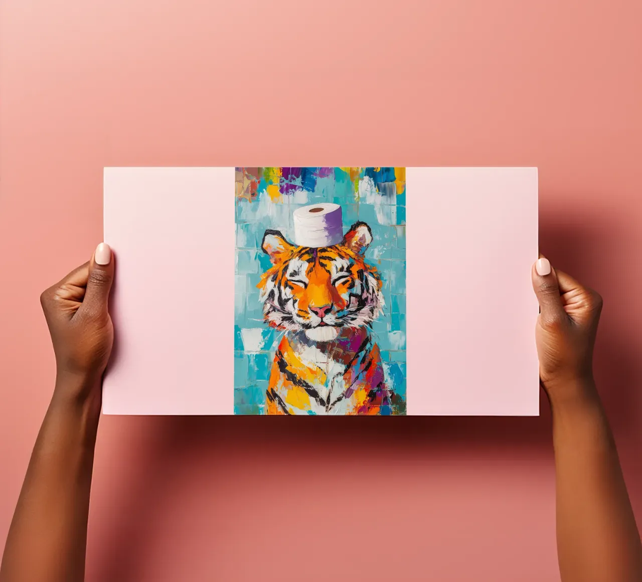 Tiger with Toilet Paper Hat sticker sheet by Adrian Patel
