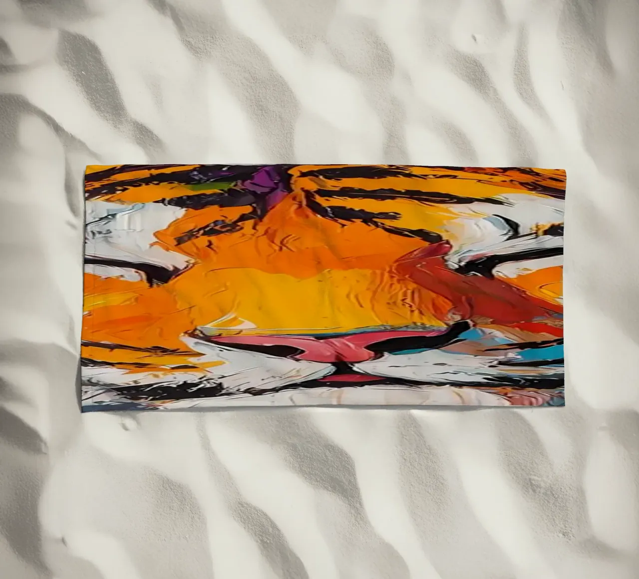 Tijger met wc-hoed strandhanddoek van Adrian Patel