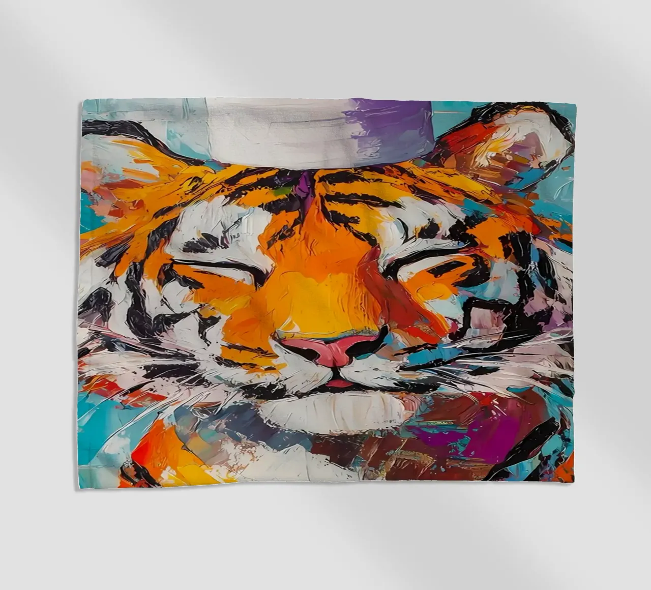 Tijger met wc-hoed strandhanddoek van Adrian Patel