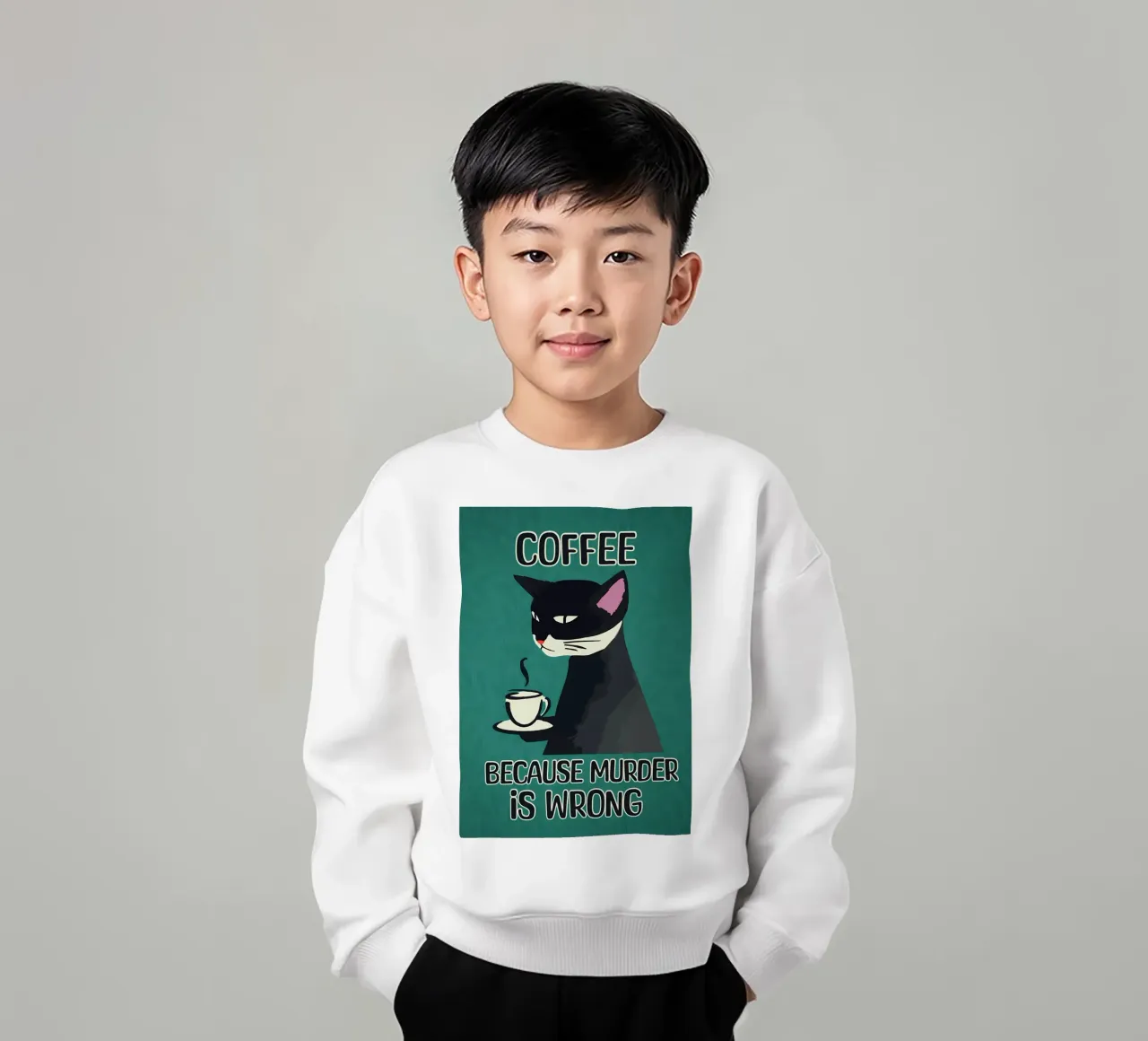 Katzenkaffee-Mord ist falsch Kinder Sweatshirt von Bartosz Powalka