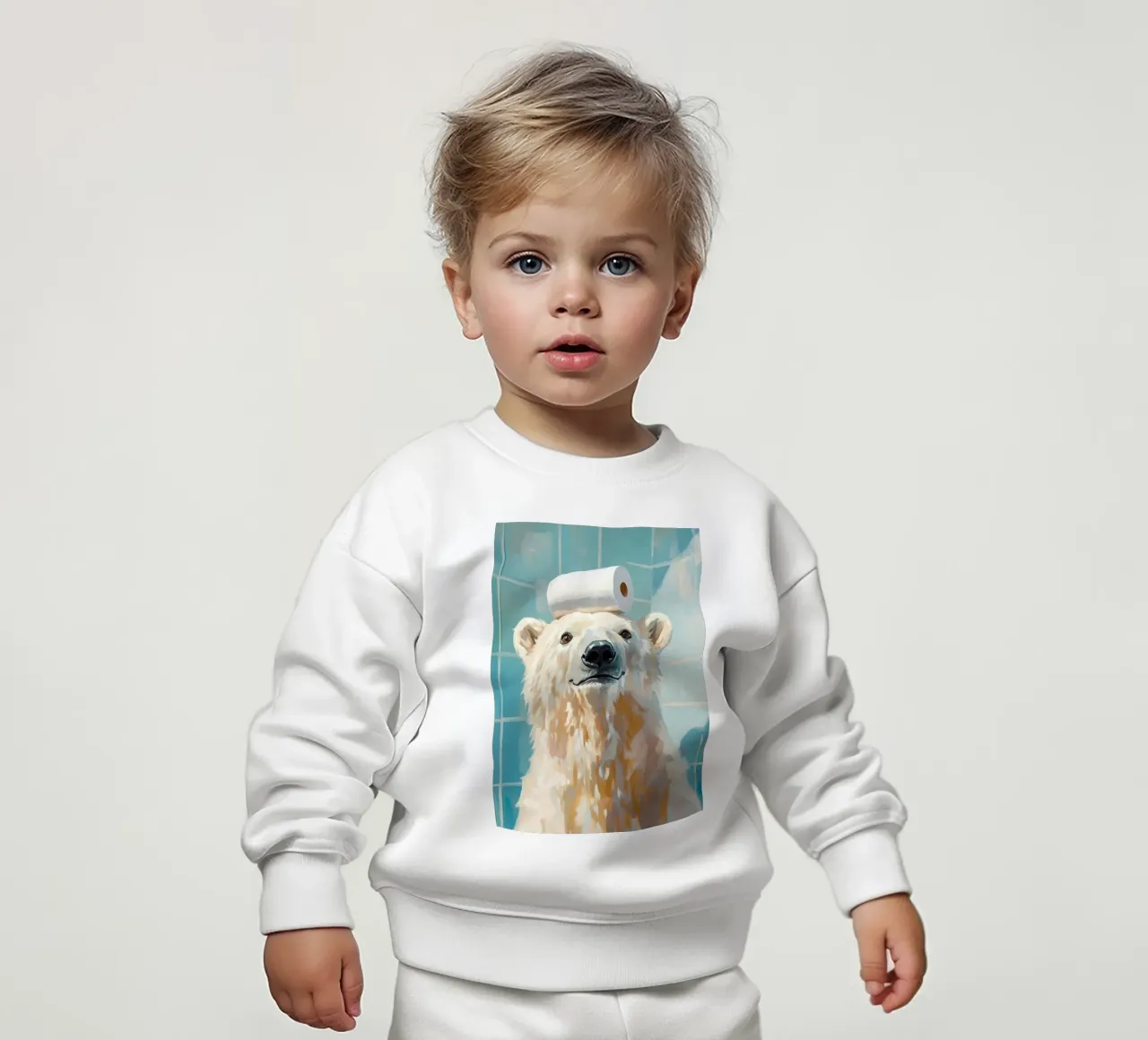 Orso polare con carta igienica felpa neonato da Adrian Patel