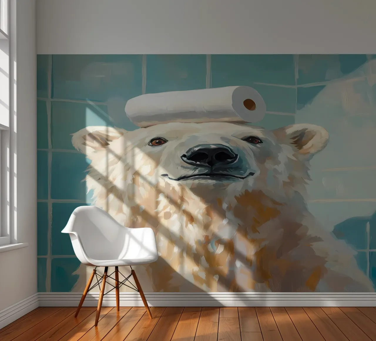 Polar Bear with Toilet Paper photo wallpaper by Adrian Patel