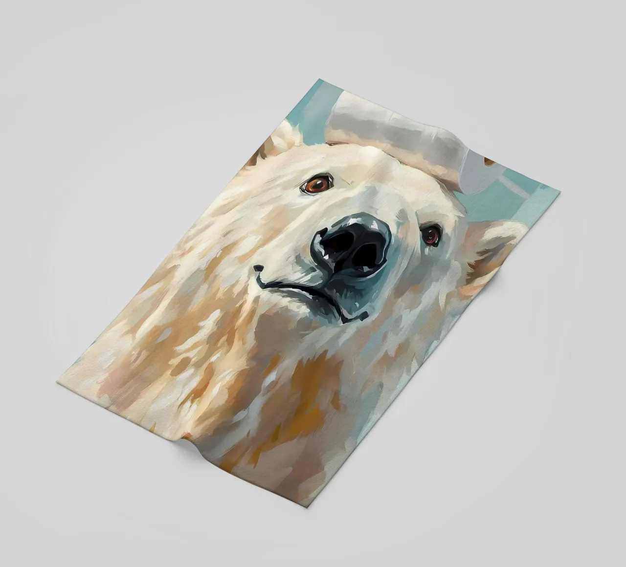 Orso polare con carta igienica telo mare da Adrian Patel