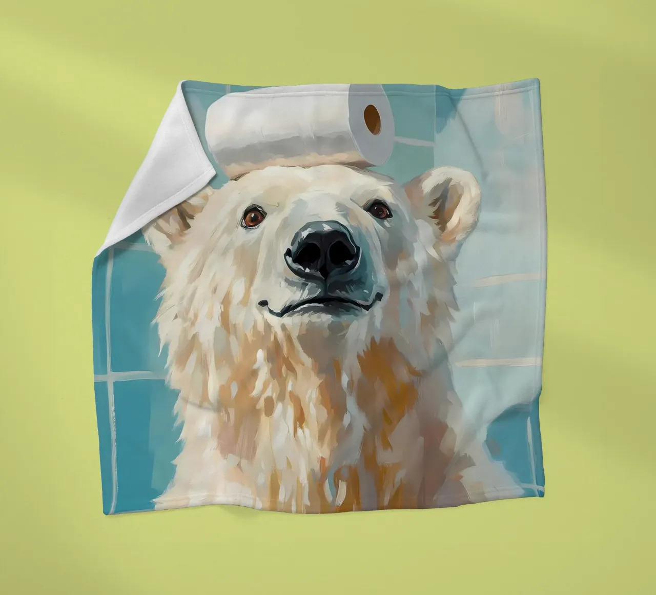 Orso polare con carta igienica coperta in pile da Adrian Patel