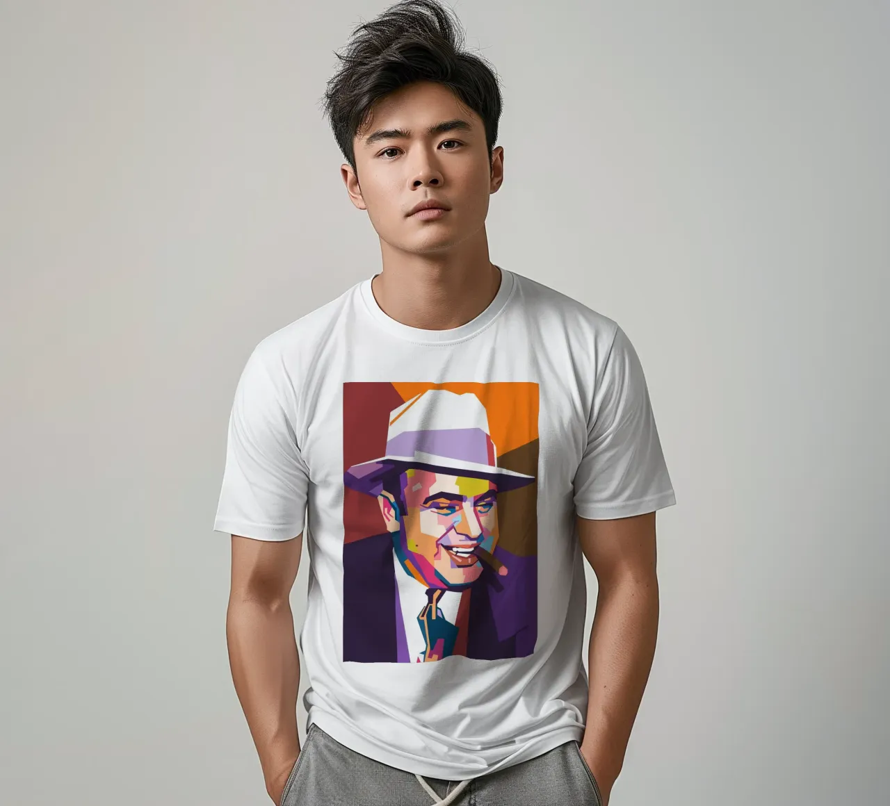 La pop art dell'iconico gangster mafioso Al Capone t-shirt da Hantamrata