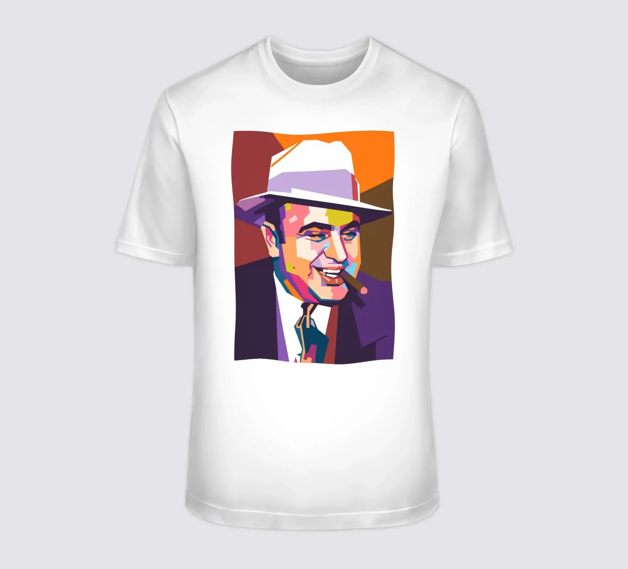 La pop art dell'iconico gangster mafioso Al Capone t-shirt da Hantamrata