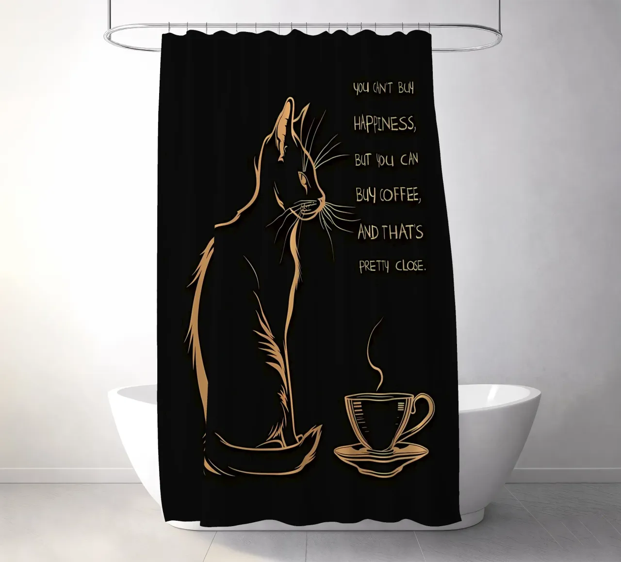 Buy coffee shower curtain by Bartosz Powalka