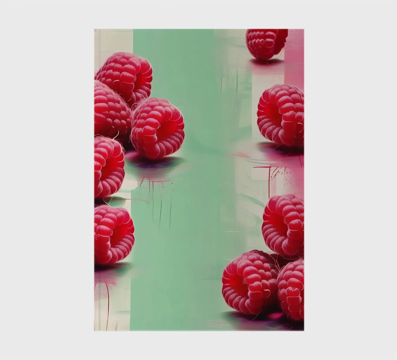 Raspberries_style_A_4 notebook by Pink- und LoveArt by LK