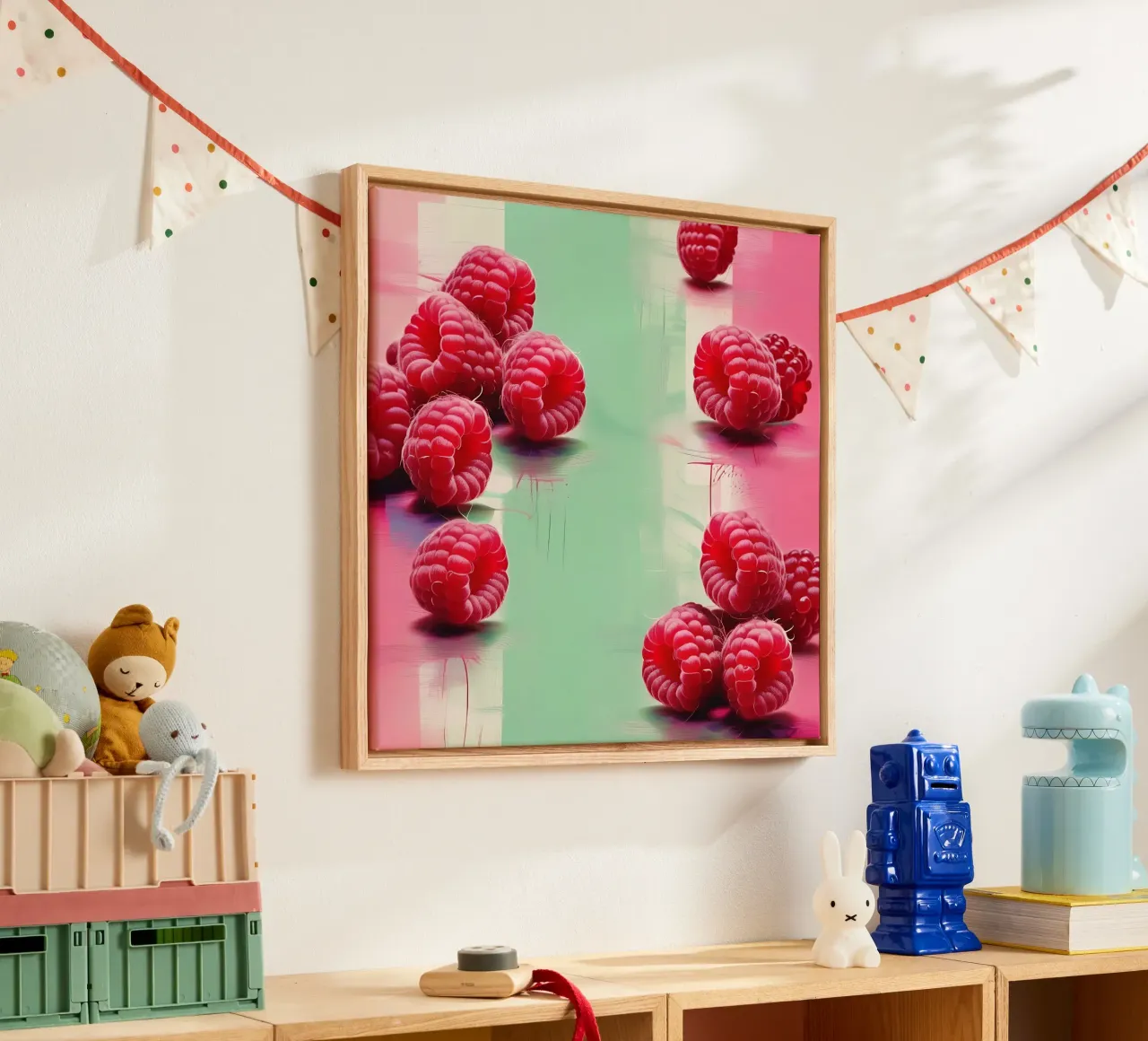 Lamponi_stile_A_4 tela con Cornice a cassetta da Pink- und LoveArt by LK