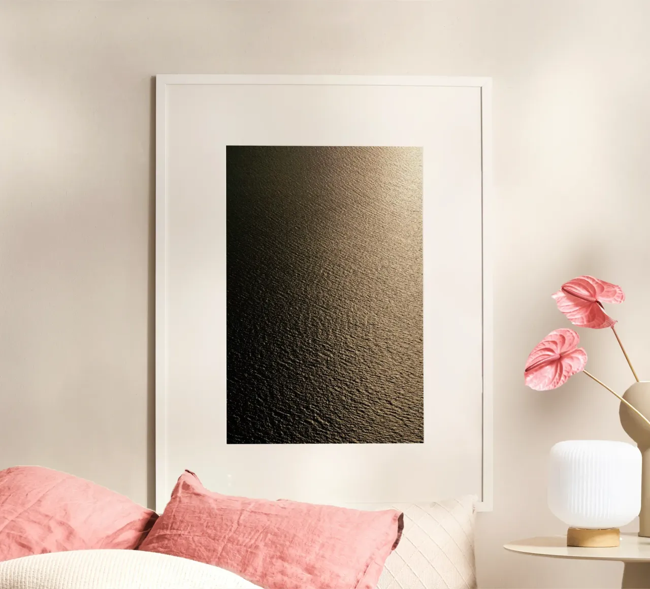 Golden Sunset poster con telaio in legno da Studio Nahili