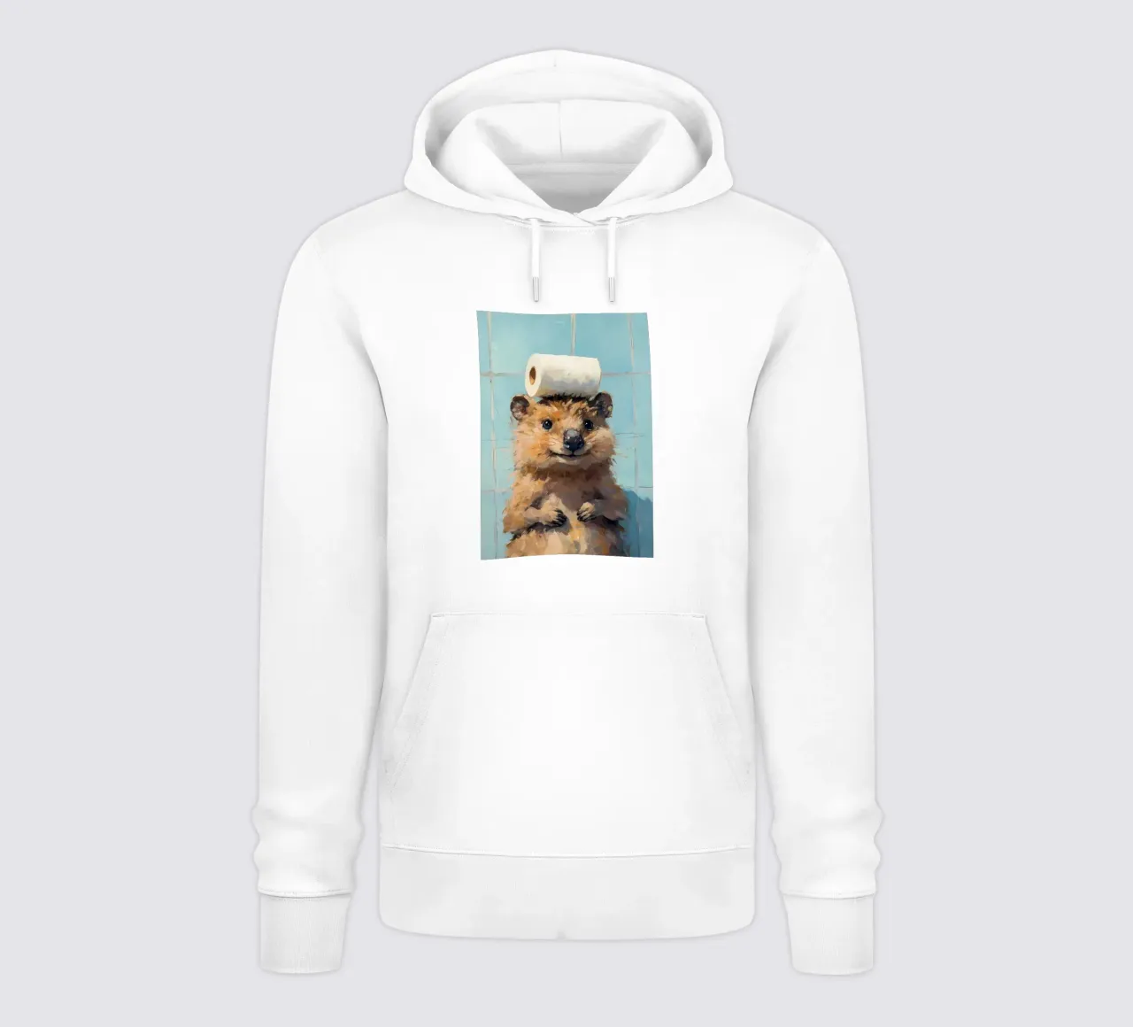 Quokka con carta igienica felpa con cappuccio da Adrian Patel