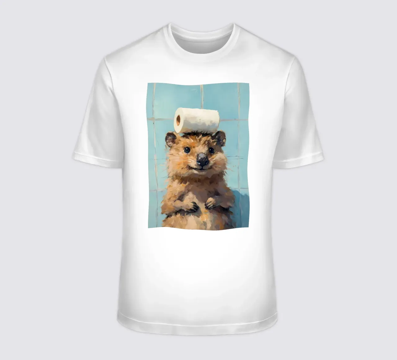 Quokka with Toilet Paper t-shirt by Adrian Patel
