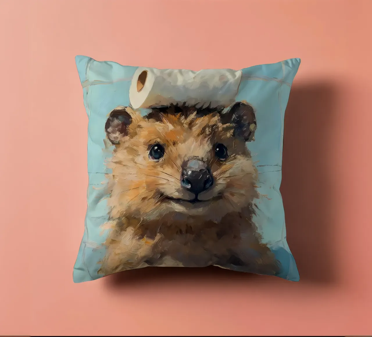 Quokka con carta igienica cuscino da Adrian Patel