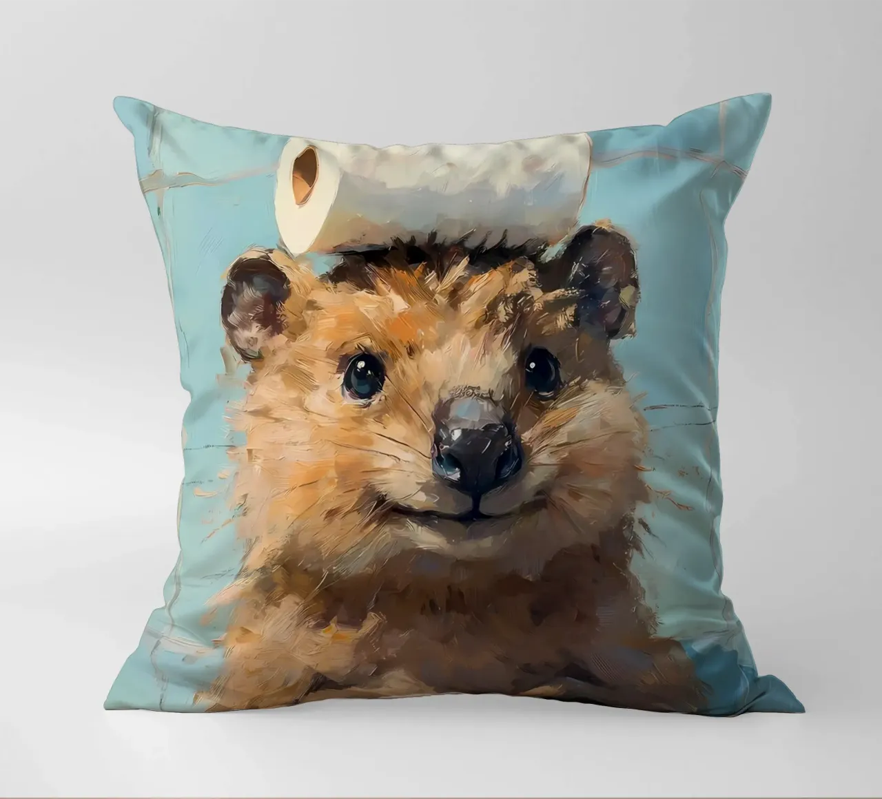 Quokka con carta igienica cuscino da Adrian Patel