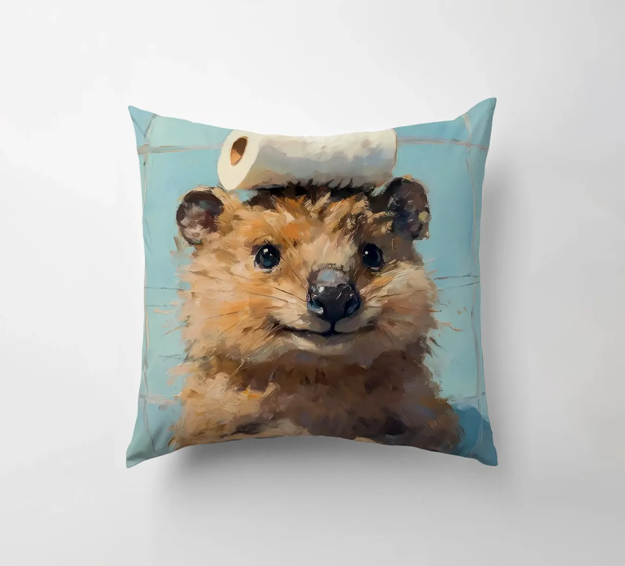 Quokka con carta igienica cuscino da Adrian Patel