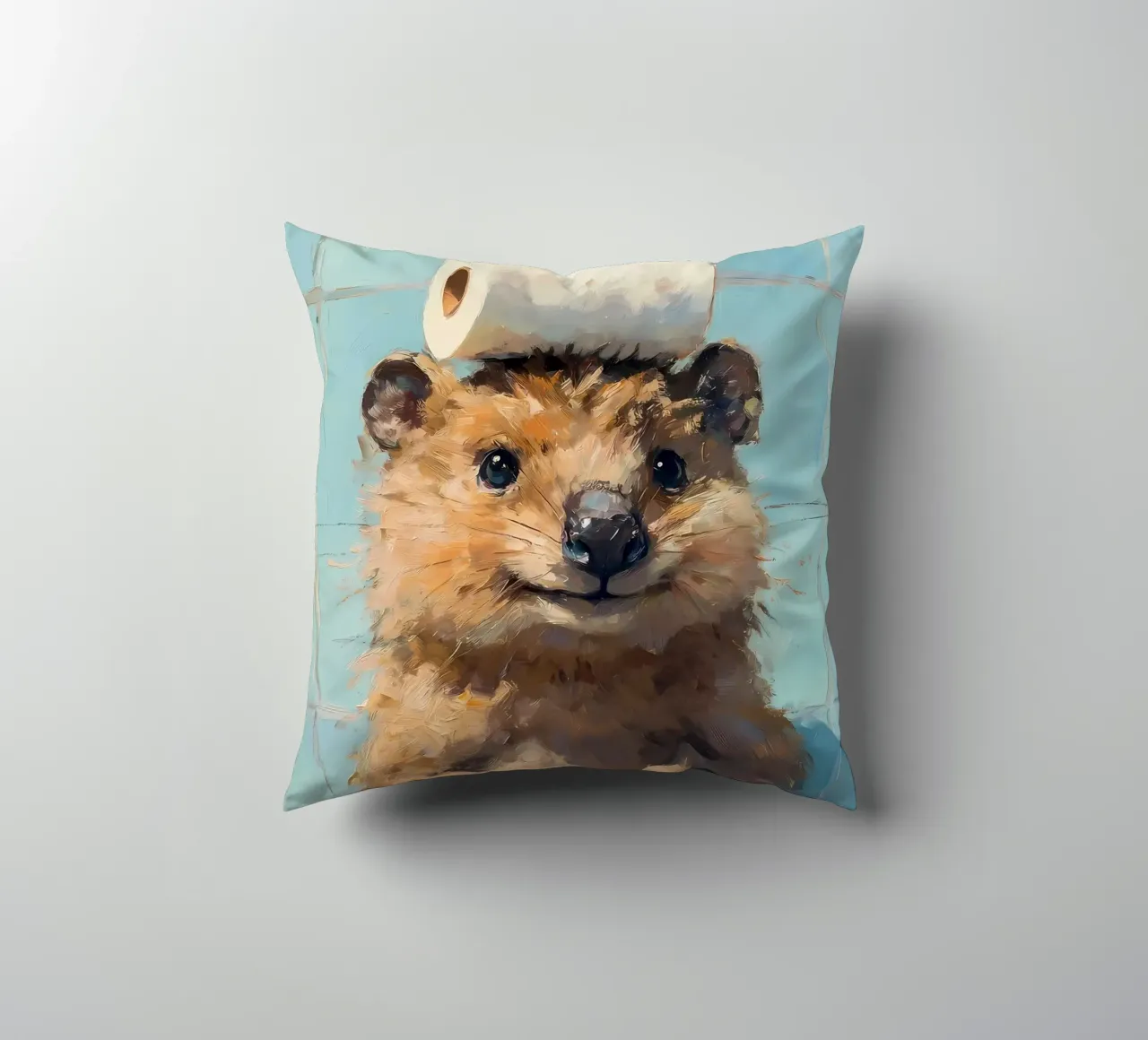 Quokka con carta igienica cuscino da Adrian Patel
