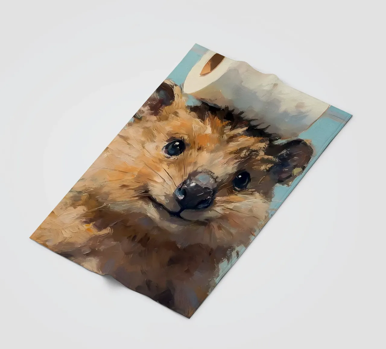 Quokka with Toilet Paper fleece blanket by Adrian Patel
