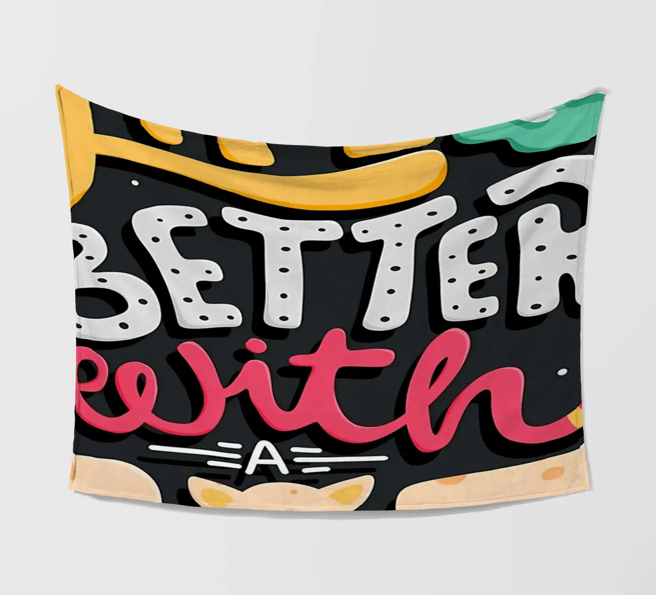 Life Is Better With A Cat fleece blanket by Bartosz Powalka