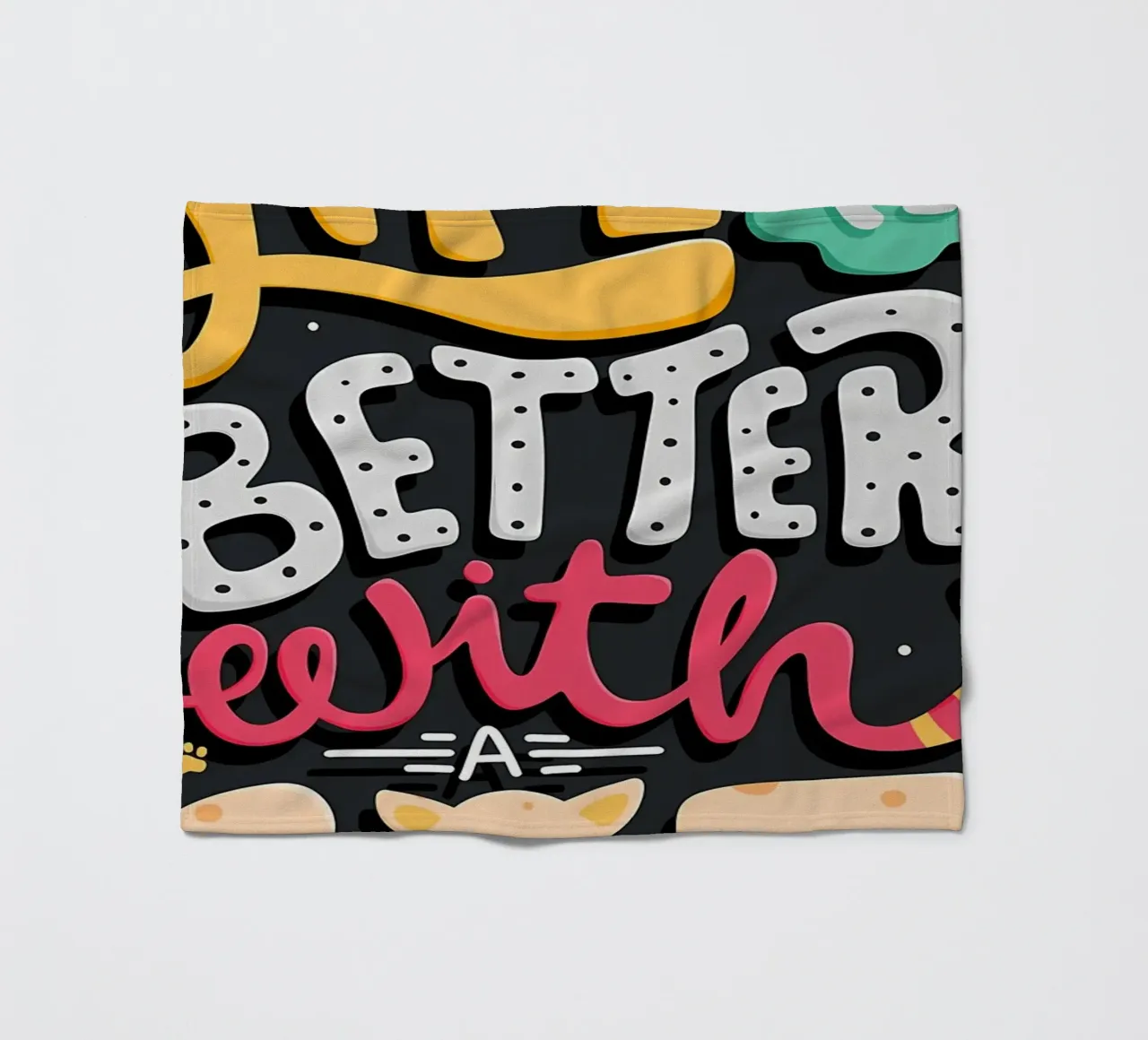 Life Is Better With A Cat fleece blanket by Bartosz Powalka