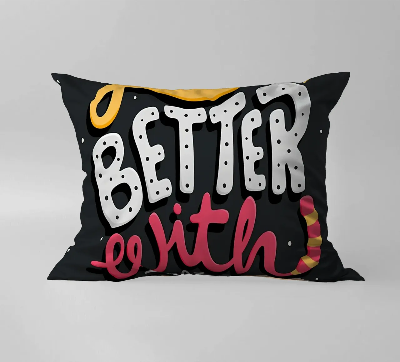 Life Is Better With A Cat decorative cushion by Bartosz Powalka