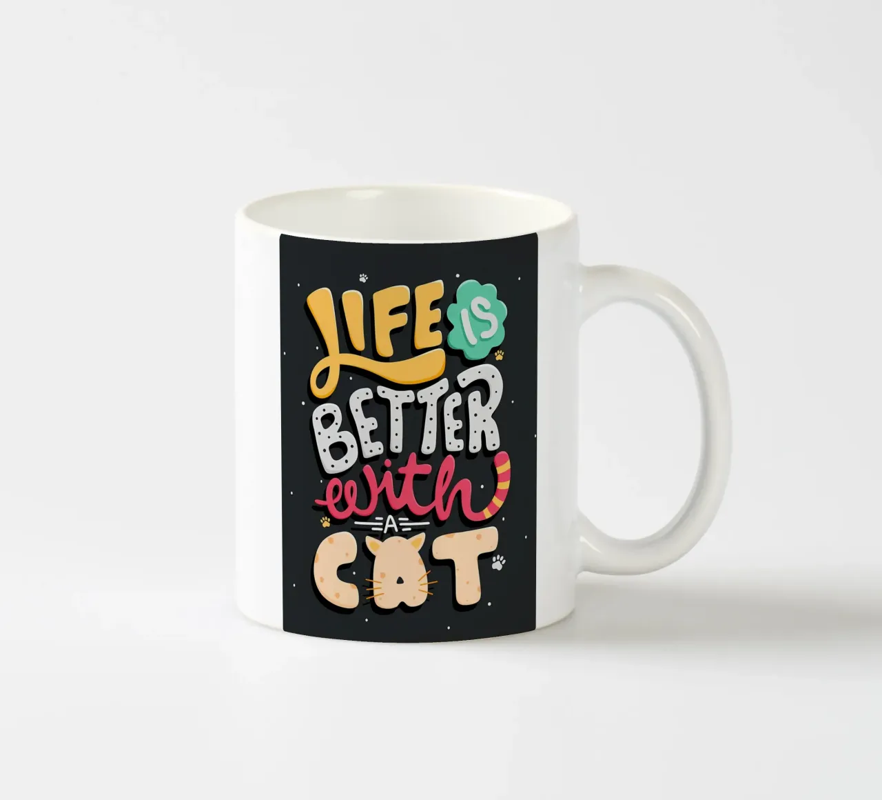 La vita è migliore con un gatto tazza in ceramica da Bartosz Powalka