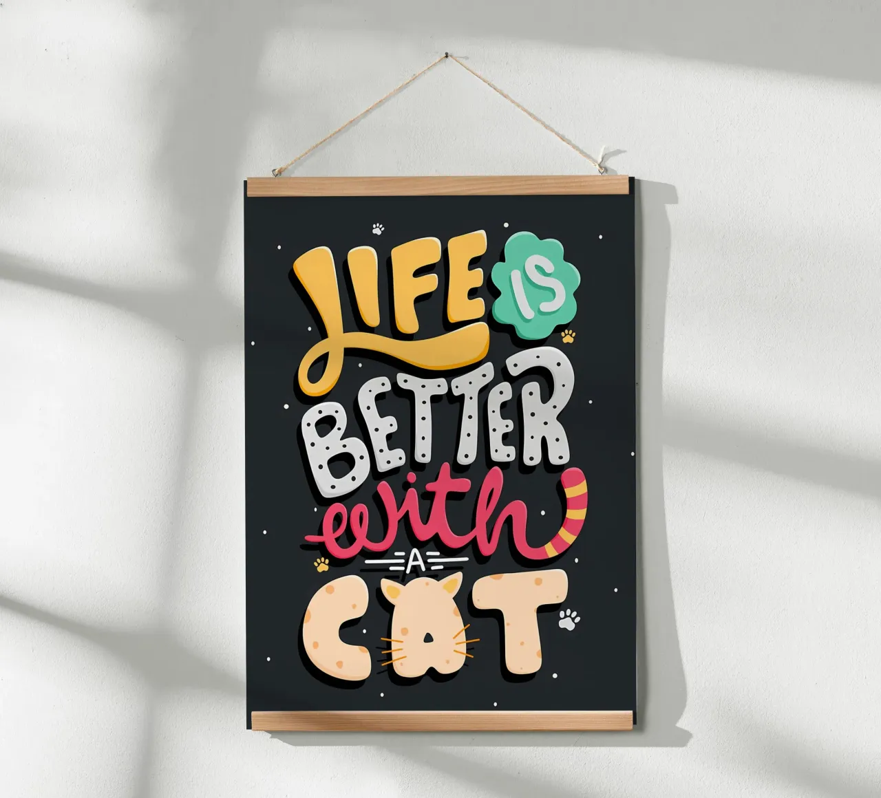 Life Is Better With A Cat hahnemühle by Bartosz Powalka