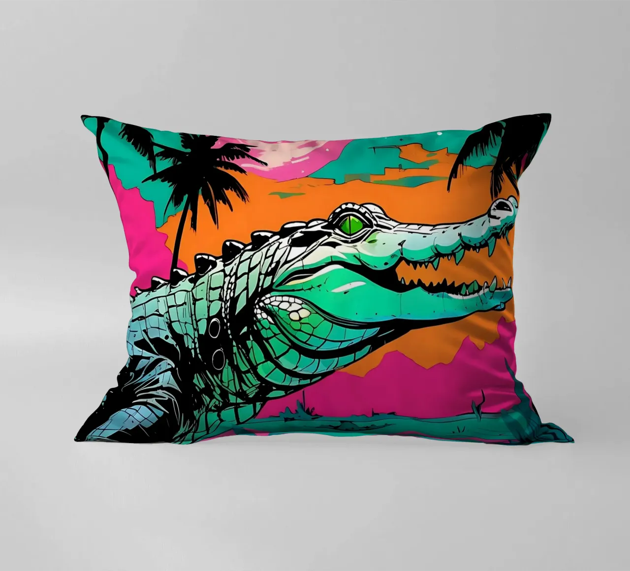 Coccodrillo_Stile_D_2 cuscino da Tierisch bunt by LK