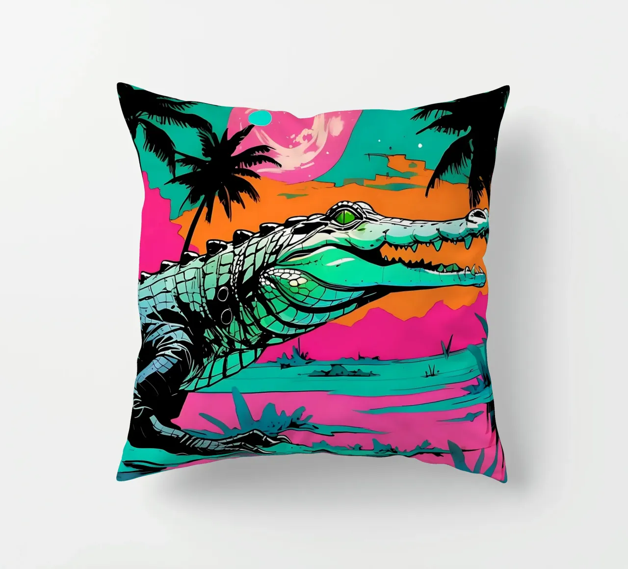 Coccodrillo_Stile_D_2 cuscino da Tierisch bunt by LK
