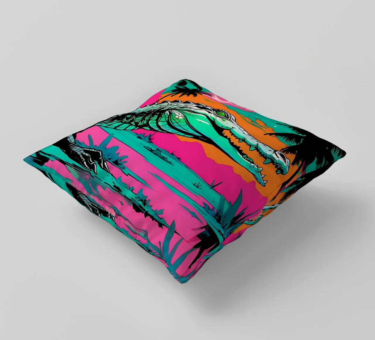 Coccodrillo_Stile_D_2 cuscino da Tierisch bunt by LK
