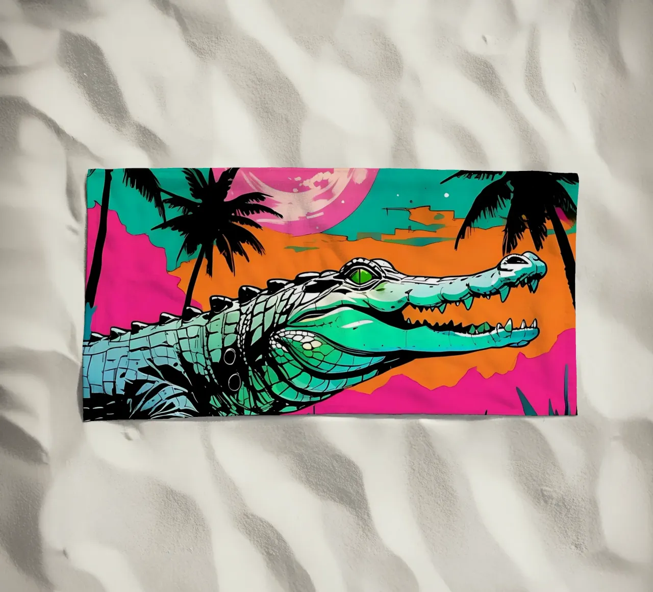 Cocodrilo_Style_D_2 toalla de playa de Tierisch bunt by LK