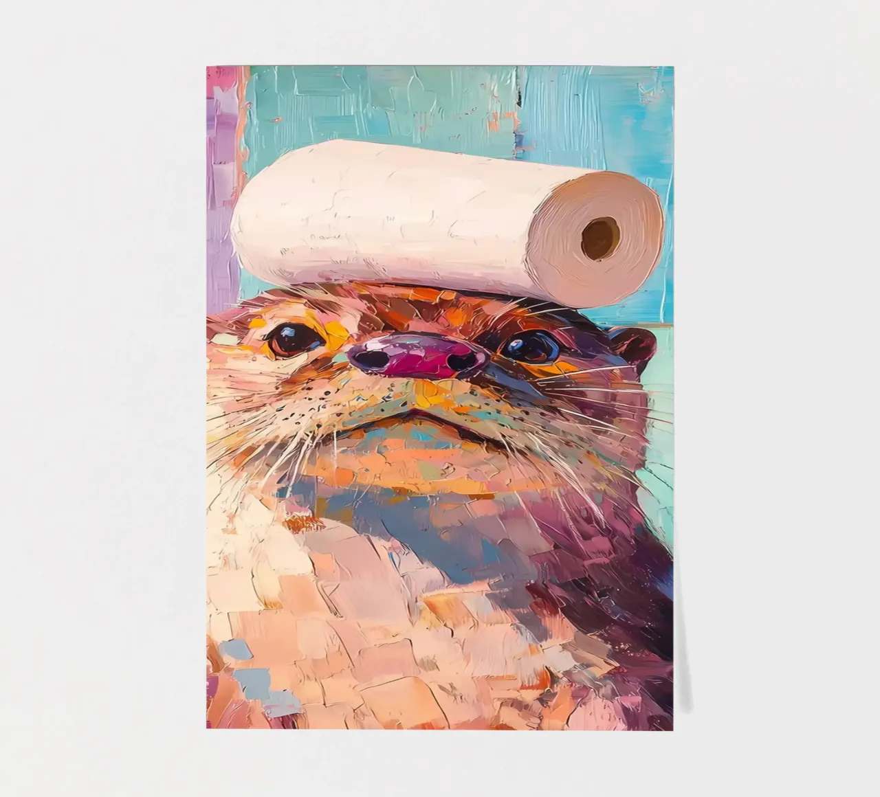 Otter with Toilet Paper sticker sheet by Adrian Patel
