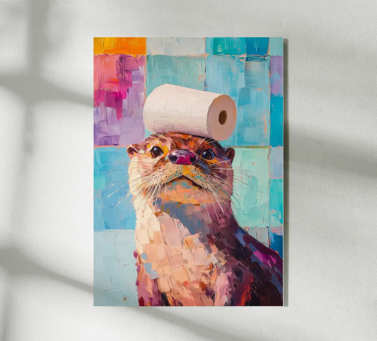 Otter with Toilet Paper acrylic glass by Adrian Patel