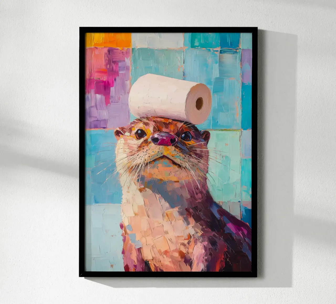 Otter with Toilet Paper poster by Adrian Patel