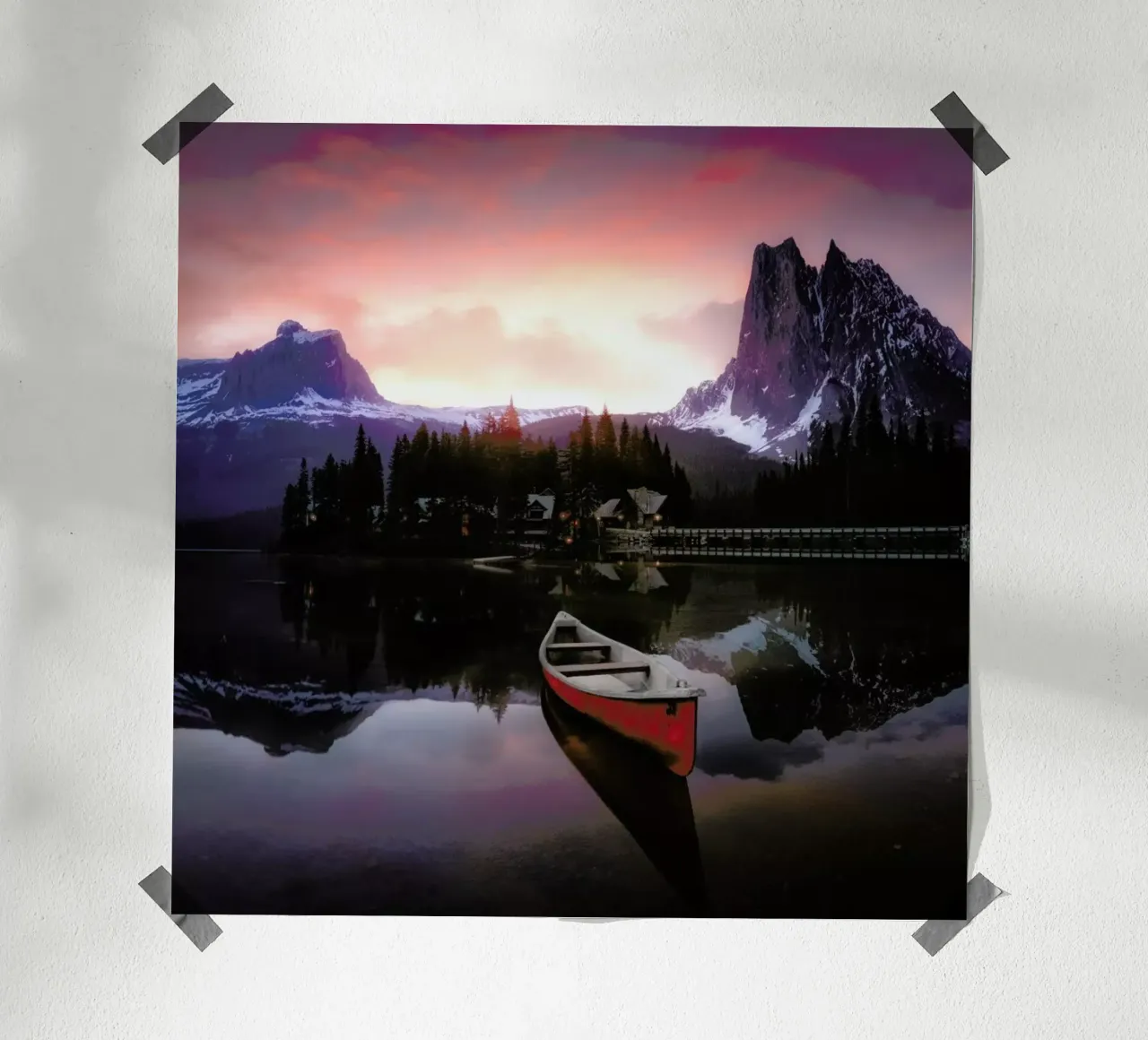 Rocky Mountains The Boat at Sunrise 7R24696 - joanaduenas poster da Pictufy