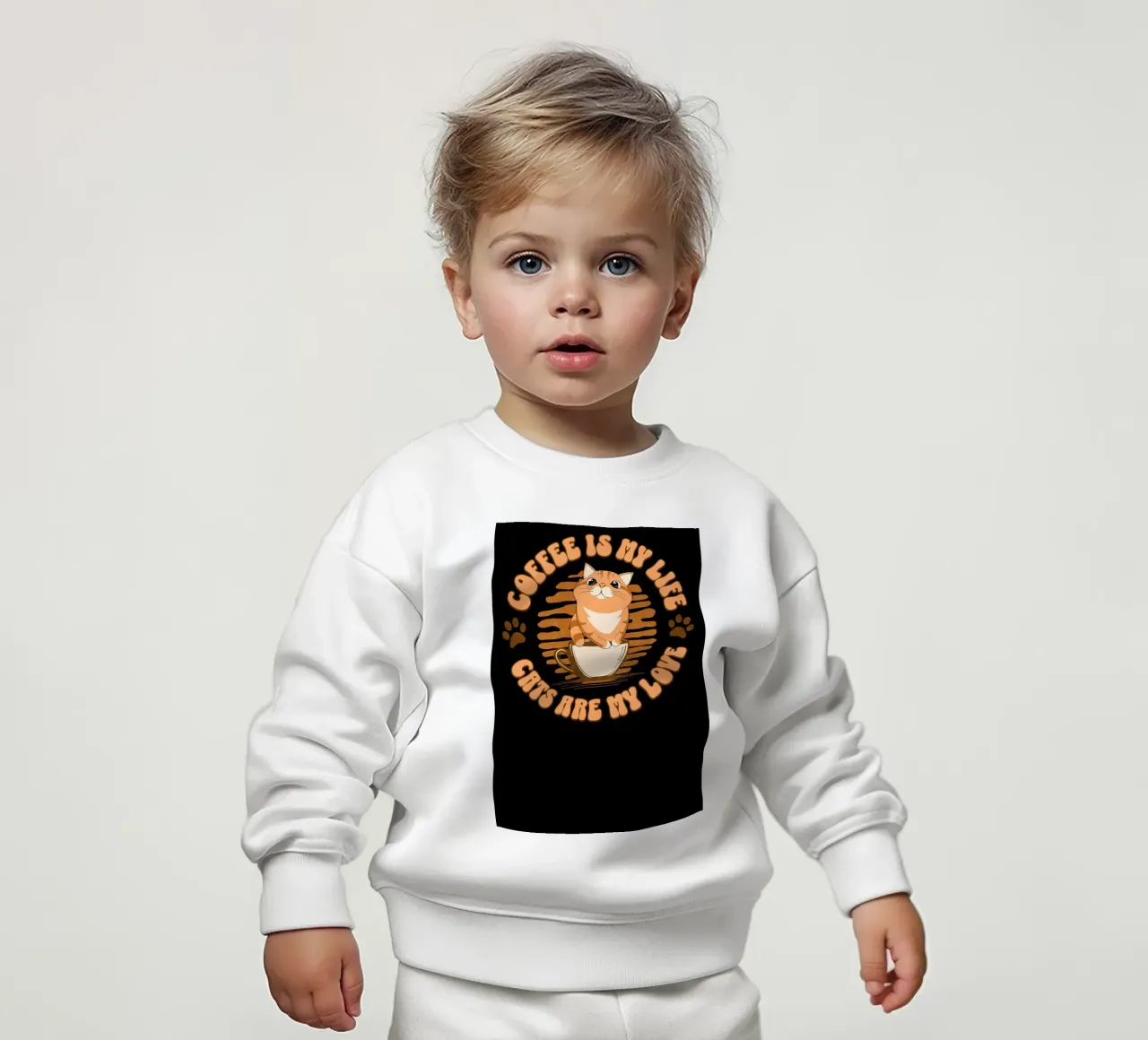 Caffè e gatti felpa neonato da Bartosz Powalka