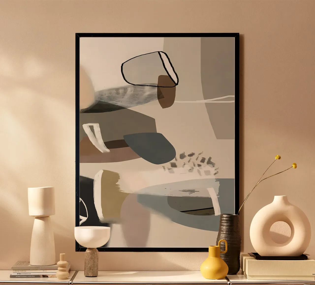 Metà secolo 66 poster con telaio in legno da Aiden Garcia