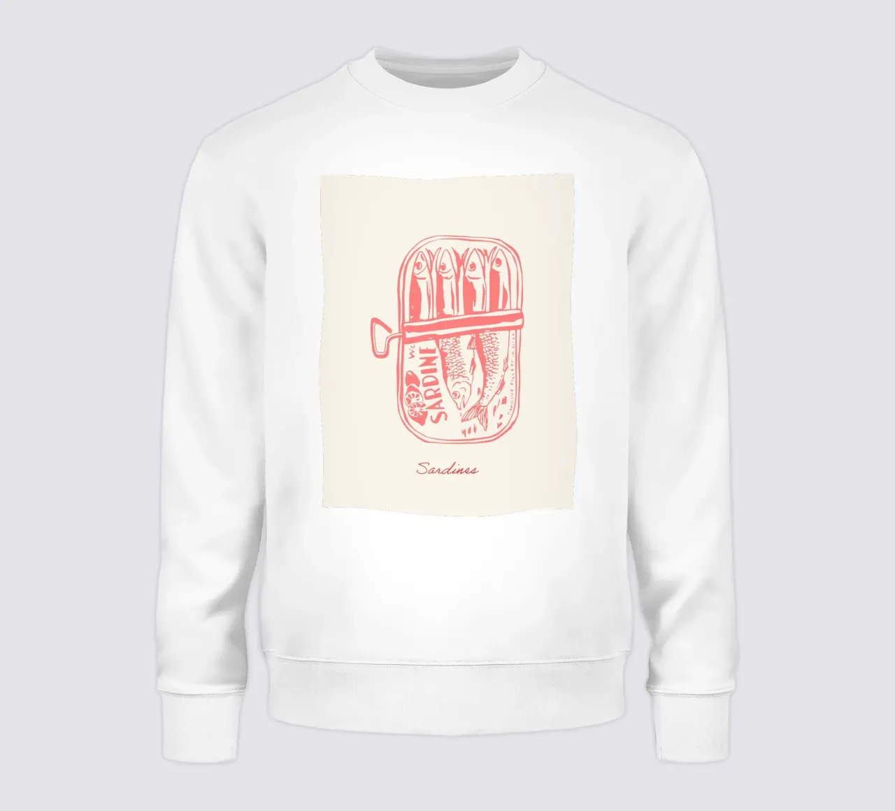 Sardine in scatola, Disegno Rosa felpa da Peaches Art Prints