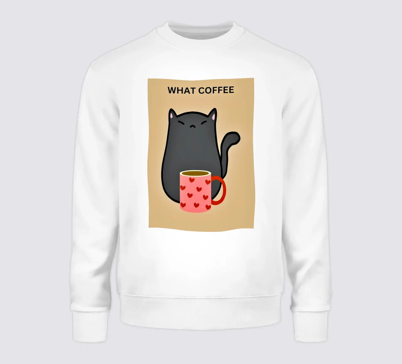 Gatto nero con caffè felpa da Bartosz Powalka