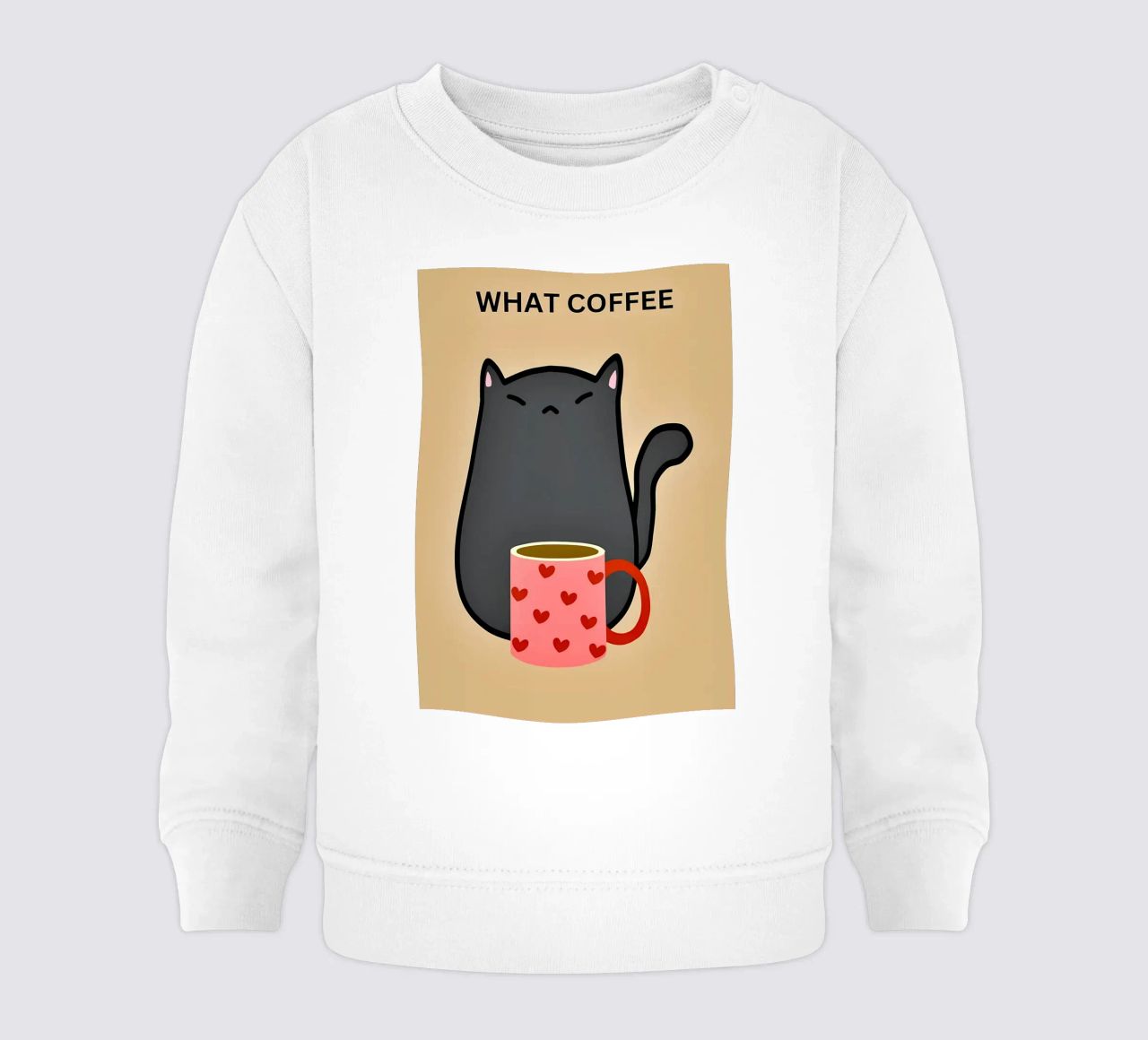 Gatto nero con caffè felpa neonato da Bartosz Powalka