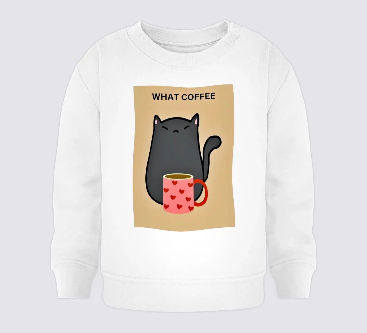 Gato negro con café sudadera de bebé de Bartosz Powalka