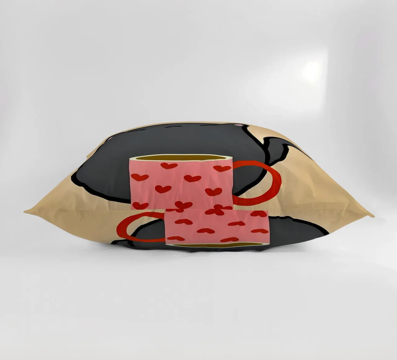Gatto nero con caffè cuscino da Bartosz Powalka