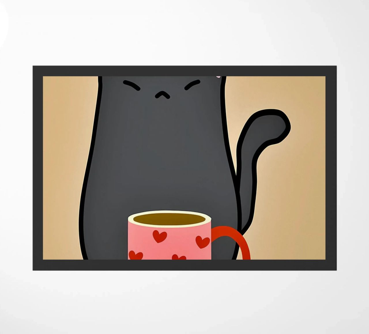 Gatto nero con caffè zerbino da Bartosz Powalka