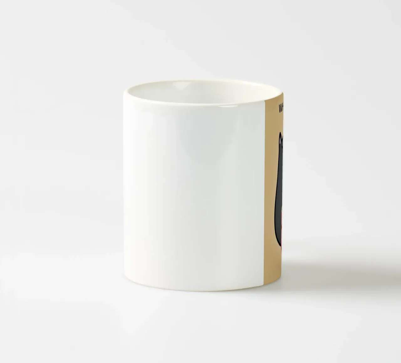 Black Cat With Coffee ceramic mug by Bartosz Powalka
