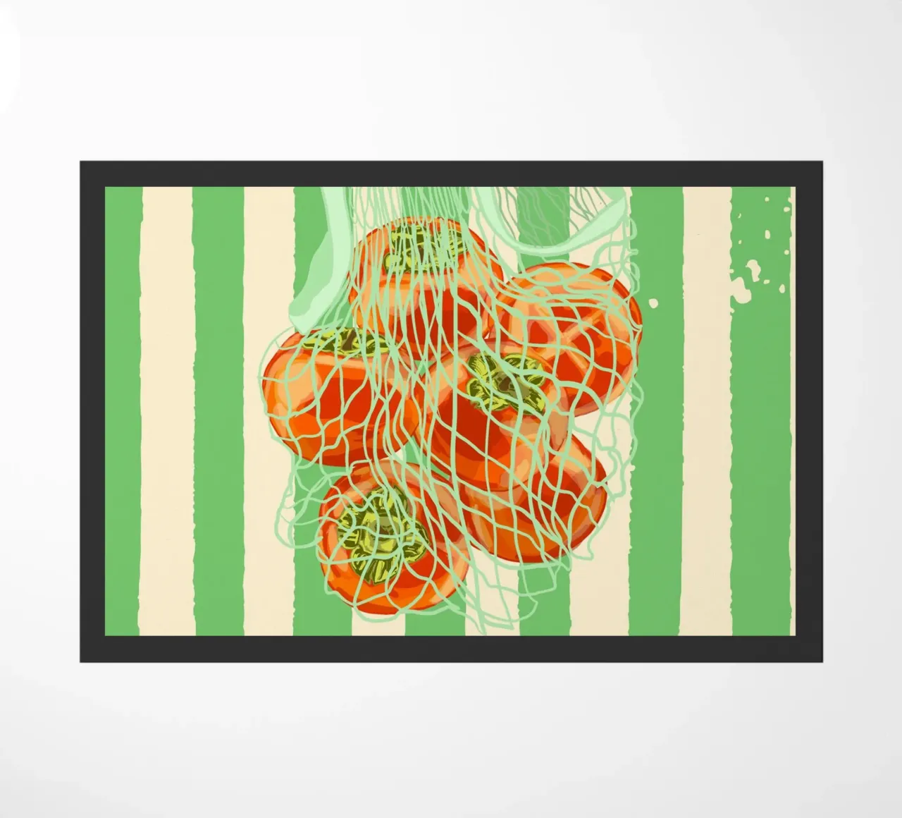 Cachi verdi a strisce retrò in sacchetto a rete zerbino da EDMPROJECT