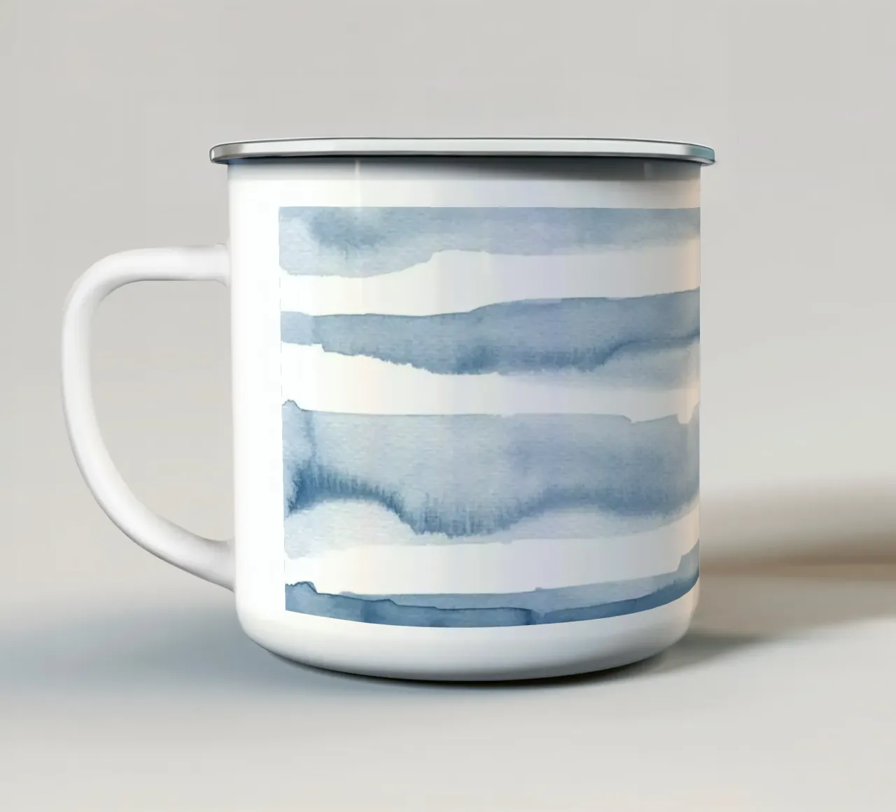 Morbide pennellate di acquerello blu tazza in smalto da NouveauPrints