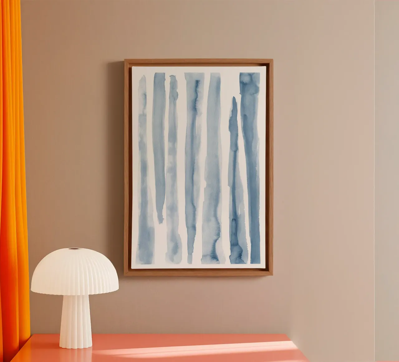 Morbide pennellate di acquerello blu tela con Cornice a cassetta da NouveauPrints