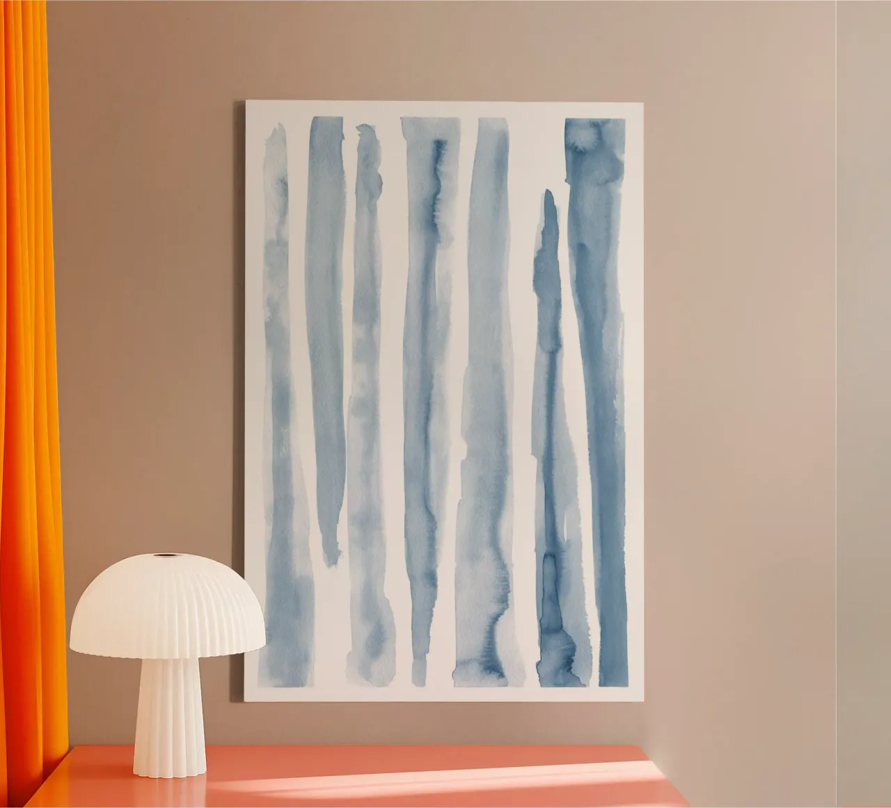 Morbide pennellate di acquerello blu tela con Cornice a cassetta da NouveauPrints